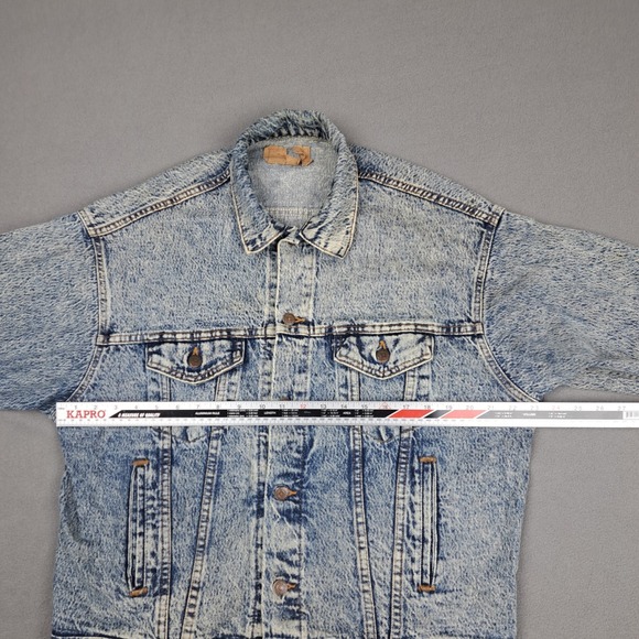 Vintage Levis Denim Trucker Jacket Mens Large‎ Blue Acid Washed USA 70507 0510 - Picture 4 of 16